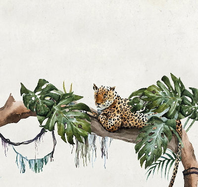 Blackout roller blind Cheetahs on a branch