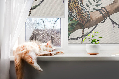Blackout roller blind Cheetahs on a branch