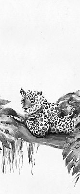 Blackout roller blind for window Drawn cheetahs on a branch