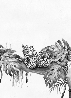 Blackout roller blind for window Drawn cheetahs on a branch