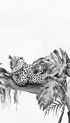 Blackout roller blind for window Drawn cheetahs on a branch