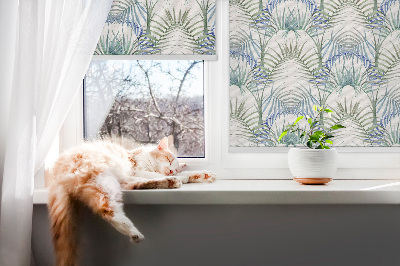 Fabric roller blind for window Colorful leaves