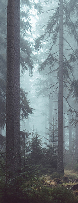 Fabric roller blind for window Forest at night