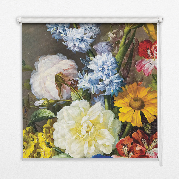 Blackout roller blind A bouquet of flowers