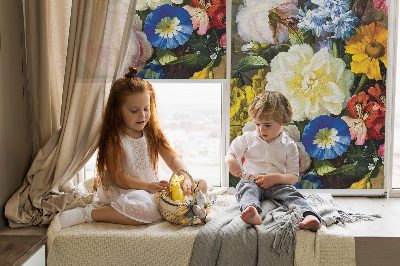 Blackout roller blind A bouquet of flowers