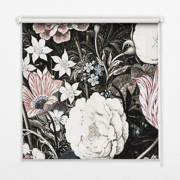 Blackout roller blind for window A bouquet of flowers