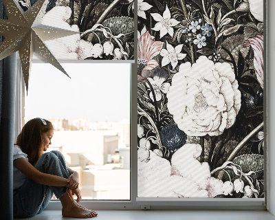 Blackout roller blind for window A bouquet of flowers