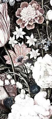 Blackout roller blind for window A bouquet of flowers