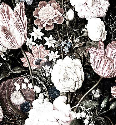 Blackout roller blind for window A bouquet of flowers