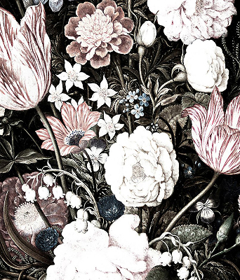 Blackout roller blind for window A bouquet of flowers