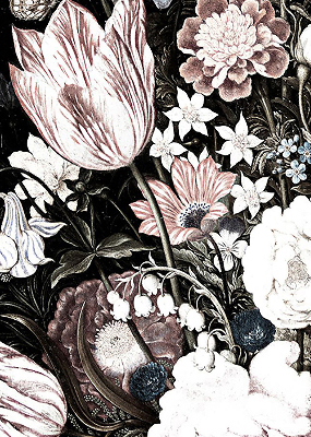 Blackout roller blind for window A bouquet of flowers