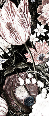 Blackout roller blind for window A bouquet of flowers