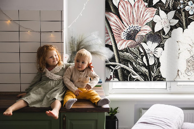 Blackout roller blind for window A bouquet of flowers