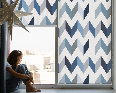 Blackout roller blind Blue herringbone
