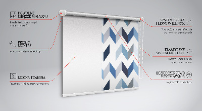 Blackout roller blind Blue herringbone