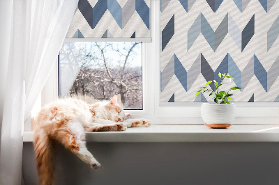 Blackout roller blind Blue herringbone