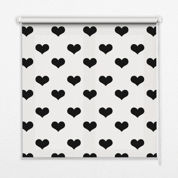 Blackout roller blind Black hearts