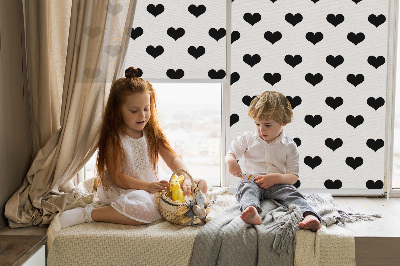 Blackout roller blind Black hearts