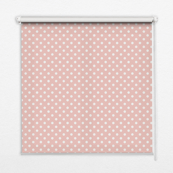 Fabric roller blind for window White dots