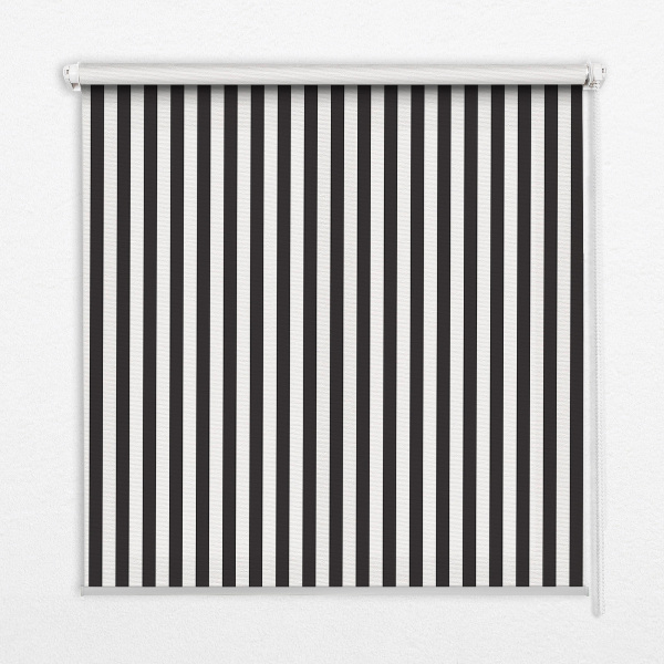 Blackout roller blind for window Black and white stripes