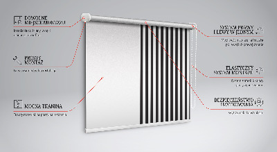 Blackout roller blind for window Black and white stripes
