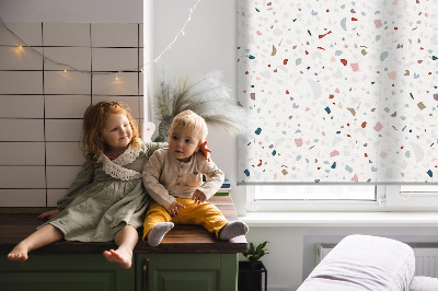Fabric roller blind for window Graphic elements