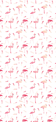 Blackout roller blind Flamingos and their feathers