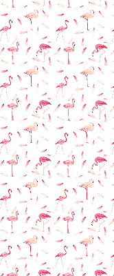Blackout roller blind Flamingos and their feathers