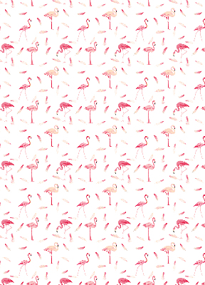 Blackout roller blind Flamingos and their feathers