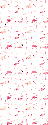 Blackout roller blind Flamingos and their feathers