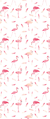 Blackout roller blind Flamingos and their feathers