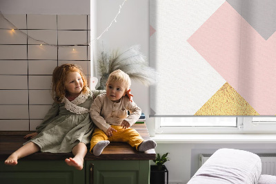 Fabric roller blind for window Overlapping squares