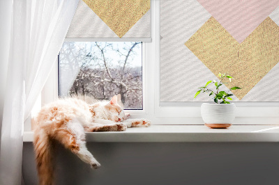 Fabric roller blind for window Overlapping squares