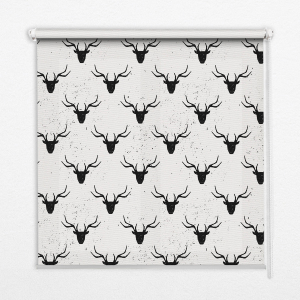 Blackout roller blind Black deer heads