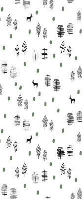 Blackout roller blind for window Drawn trees and deer