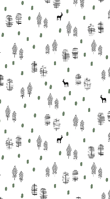 Blackout roller blind for window Drawn trees and deer
