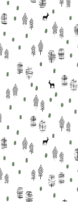 Blackout roller blind for window Drawn trees and deer