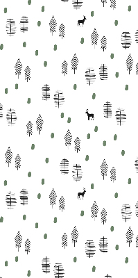 Blackout roller blind for window Drawn trees and deer