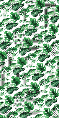 Fabric roller blind for window Tropical leaves
