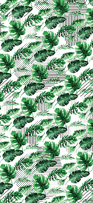 Fabric roller blind for window Tropical leaves