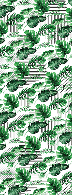 Fabric roller blind for window Tropical leaves