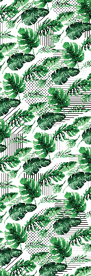 Fabric roller blind for window Tropical leaves