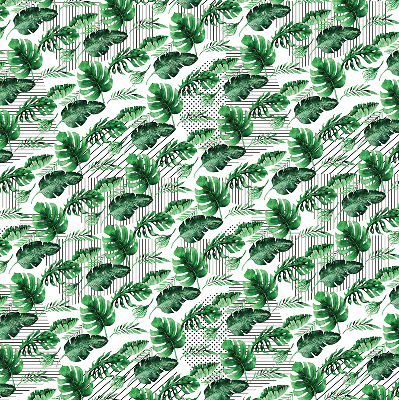 Fabric roller blind for window Tropical leaves