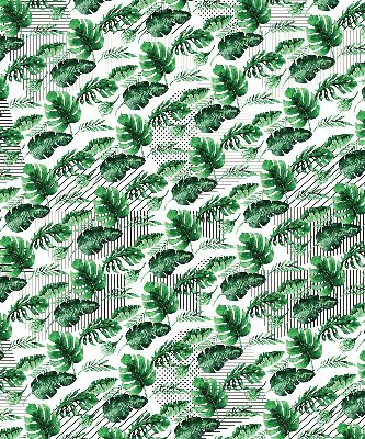 Fabric roller blind for window Tropical leaves