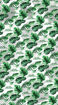 Fabric roller blind for window Tropical leaves