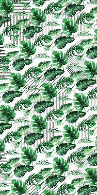 Fabric roller blind for window Tropical leaves