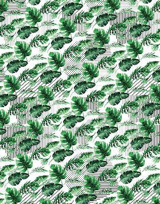 Fabric roller blind for window Tropical leaves
