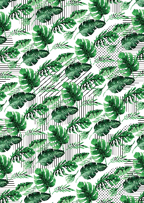 Fabric roller blind for window Tropical leaves