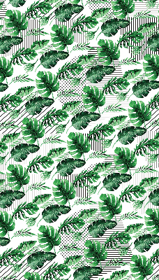 Fabric roller blind for window Tropical leaves
