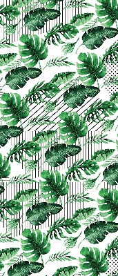 Fabric roller blind for window Tropical leaves